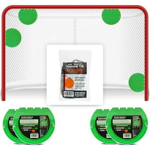 Super Sniper 6" Magnetic Shooting Discs – 4-Pack Accuracy Trainers for Hockey & Lacrosse Nets – Includes Free Tethers – Durable Precision Markers for Practice$$Sport & Recreation Other