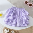 thumbnail image 5 of LIIPEE Girls Boys Casual Shorts Summer Cute Comfortable Ruffled Plaid Printed Elastic Waist Culottes Shorts Baby Versatile Party Shorts,Purple,12-18 Months, 5 of 6