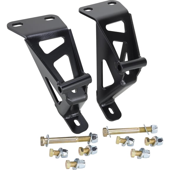TorqLink Motor Mount Brackets Compatible with 1963–72 Chevy C10 Small Block Chevy, Heavy-Duty 7-Gauge Steel Frame Mounts with Slotted Holes, Hardware Included, Satin Black Finish