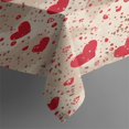 thumbnail image 5 of Valentines Day Red Hearts Tablecloth Water Resistant Polyester Fabric Table Cloth for Kitchen Dining Holiday Dinner Oil-Proof Table Covers Rectangle 60x102 Inch Wipeable Tabletop Cover, 5 of 6