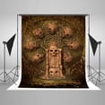 thumbnail image 1 of EREHome Polyester Fabric 5x7ft Halloween Photography Backdrops Stone Ghost Turntable Leaves Photo Studio Backgrounds, 1 of 2