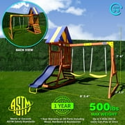 Sportspower My 1st Wood Swing Set with 2 Swings, Rock Climber & 6 Slide