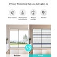 thumbnail image 4 of Window Privacy Film Navy Blue Stripes Stained Glass Window Film Decorative Sun Block Window Cover Grey White Geometric Country Line Window Clings Static Adhesive Sticker for Bathroom 17.7"x39.3", 4 of 7