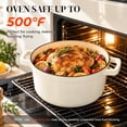 thumbnail image 4 of Overmont Enameled Cast Iron Dutch Oven - 5QT Pot with Lid Cookbook & Cotton Potholders - Heavy-Duty Cookware for Braising, Stews, Roasting, Bread Baking Cream white, 4 of 10