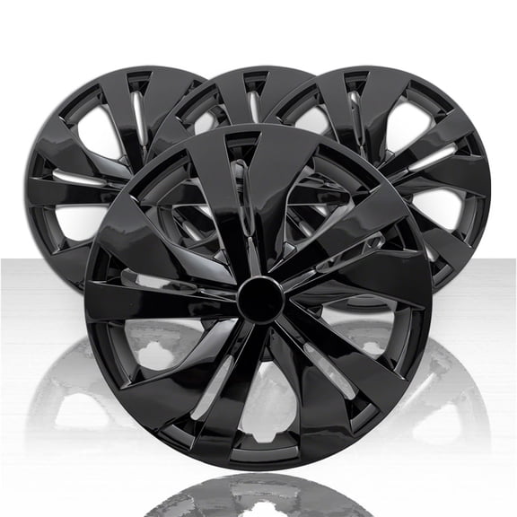 4pc 15" 5 Double Spoke Wheel Covers for 2020 Nissan Versa Sedan/S - Gloss Black