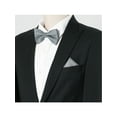 thumbnail image 7 of INSPIRE CHIC Men's Solid Color Necktie Pre-Tied Bow Tie and Pocket Square Set Ties for Wedding Business Dark Gray One Size, 7 of 7