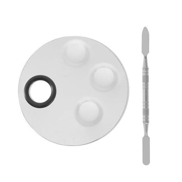 Conjunto de espátula y paleta para base Unique Bargains 1 Set Herramientas de artista de maquillaje tono plateado