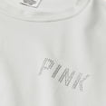 thumbnail image 4 of Victoria's Secret Pink Shine Long Sleeve Crew Tee Shirt Light Silver Shine Rhinestone Logo Size Large NWT, 4 of 4