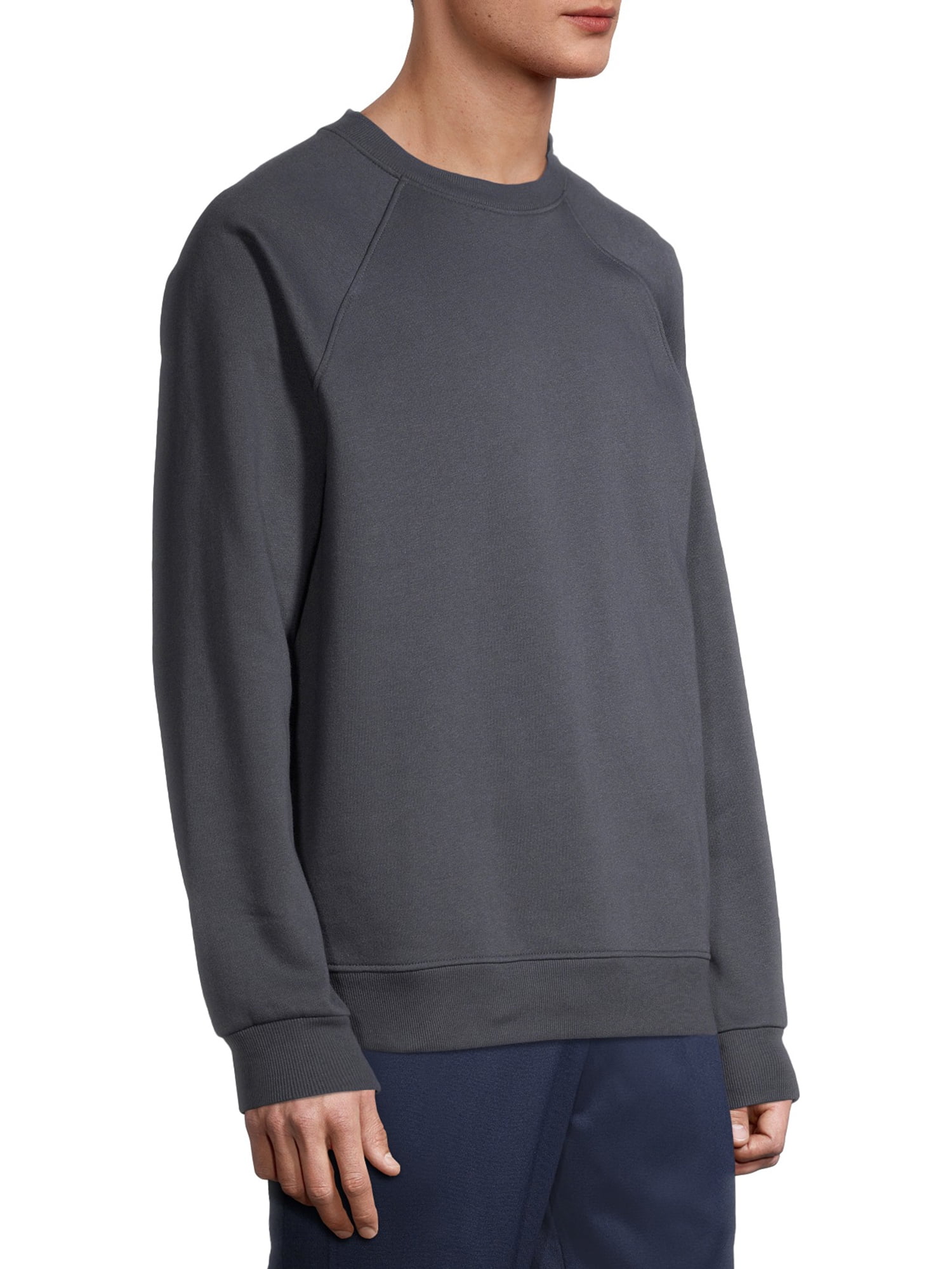 Athletic Works Men's Fleece Raglan Crew Sweatshirt, up to Size 2XL