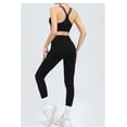 thumbnail image 4 of SKQIT Women's 2 Piece Workout Set Ruched Longline Sports Bra & High Waisted Leggings Removable Pads Yoga Pilates Outfit, 4 of 7