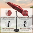 thumbnail image 3 of Simple Deluxe 7.5ft Patio Umbrella Outdoor Table Market Yard Umbrella with Push Button Tilt and Crank Lift, 6 Heavy-Duty Ribs for Patio, Garden and Deck Use, Red, 3 of 7