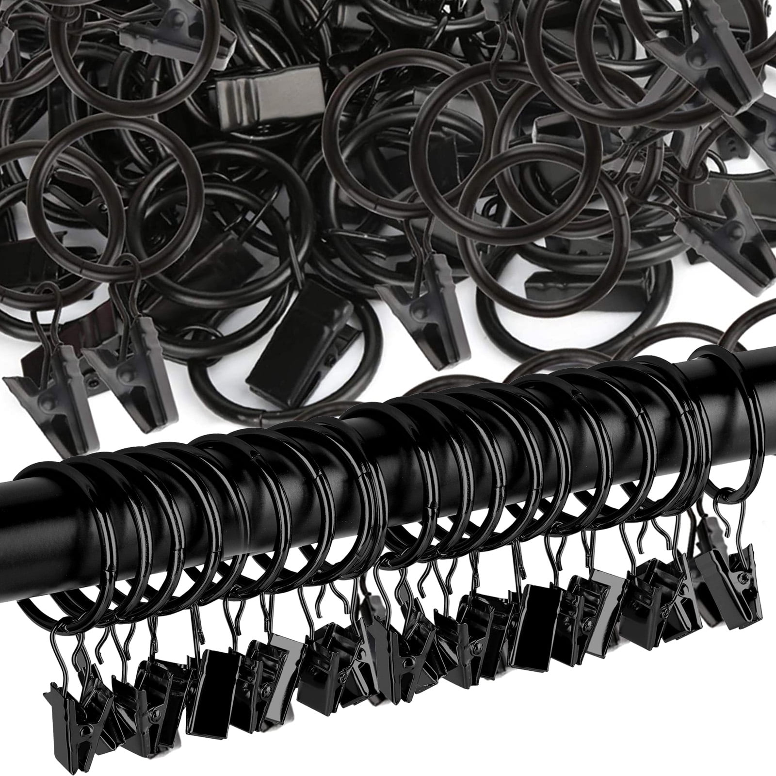 50/25pcs 1.26" Metal Curtain Clip Rings, EEEkit Curtain Rings with Clips Decorative Drapery