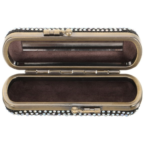 PTOOTP Multi-Functional Lipstick Holder Case with Mirror, Alloy Makeup Organizer for Cosmetics Storage and Travel