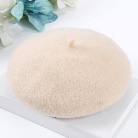 Kelon French Beret Hat for Women Solid Color Adjustable Knitted Cap Warm Stylish Headwear for Autumn Winter Daily Wear One Size Berets