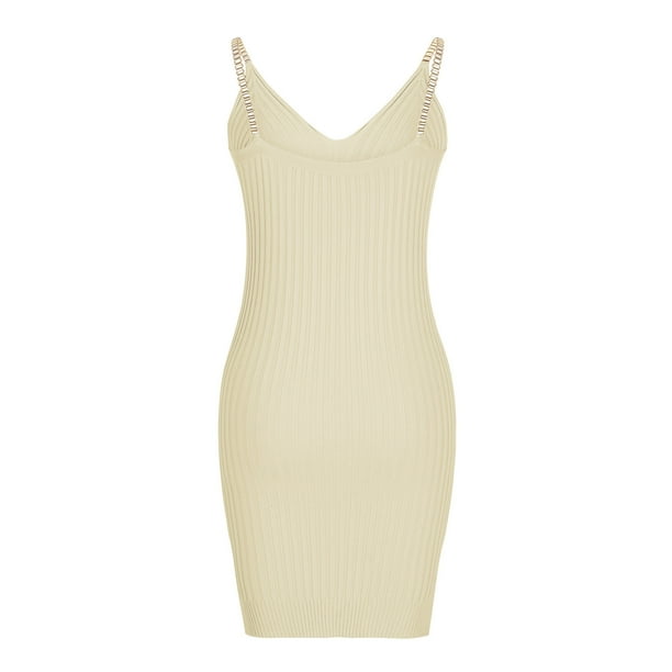 HKEJIAOI Going Out Dresses for Women Birthday Present Fashion Women Sexy Summer Casaul Solid Camis Sleeveless Vest Mini Dress Savings Clearance Beige