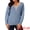 Blue, variant on DARING DIVA Long Sleeve Lace V Neck Pullover Sweater Jumper Top S Black