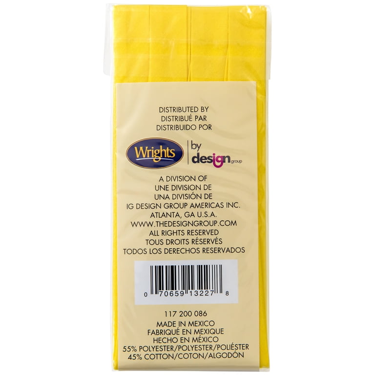 Sbieco Piegato Singolo Wrights: 3,7 Metri, 1/2 Pollice, Colore Canarino, 55% Poliestere 45% Cotone