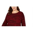 thumbnail image 2 of Style & Co Women's Bell Sleeve Marled Knit Sweater Red Size Large, 2 of 3