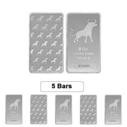 PRIVATE MINT Lot of 5 - 5 oz Bullion Exchanges Silver Bar .9999 Fine