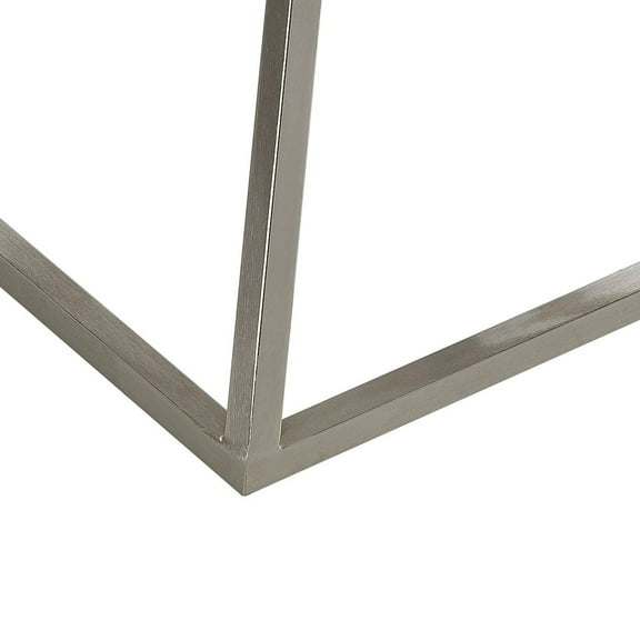 Adore Decor Audrey Marble Side Table Silver