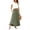 Army Green, variant on Boho Ruffle Hem Maxi Skirt for Women - High Waisted Elastic Waist Long Skirt with Pockets, Flowy Casual Beach Summer Skirt Army Green L