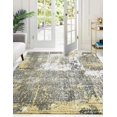 thumbnail image 2 of EORC Ivory / GOLD Hand Knotted Wool Transitional Modern Rug, 7' x 9', 2 of 8