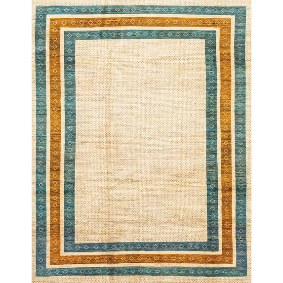 Ahgly Company Indoor Rectangle Abstract Khaki Gold Abstract Area Rugs, 4' x 6'