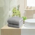 thumbnail image 6 of PiccoCasa 2PCS Cotton Absorbent Hand Towels Quick Dry 13" x 29" Light Gray, 6 of 7