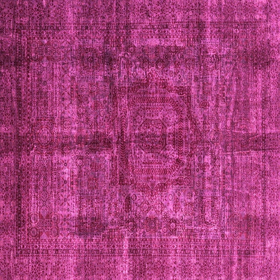 Ahgly Company Indoor Square Oriental Pink Modern Area Rugs, 3' Square