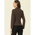 thumbnail image 4 of DARING DIVA Women's Office Work Lapel Collar Stretch Blazer 3XL Coffee, 4 of 6