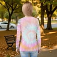 thumbnail image 4 of XADYUY Girls Long Sleeve Tops 10-12 Casual Tie Dye Crewneck Shirts for Kids Girls Fall Basic Top for Girls Loose Blouses for Girls 9-10 Years,Orange, 4 of 6