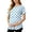 Blue, variant on Women's Trendy Casual Print Maternity Tops Short Sleeve Double Layer Stretch Nursing Shirts Breastfeeding Tunic Blouses for Moms,Orange,M