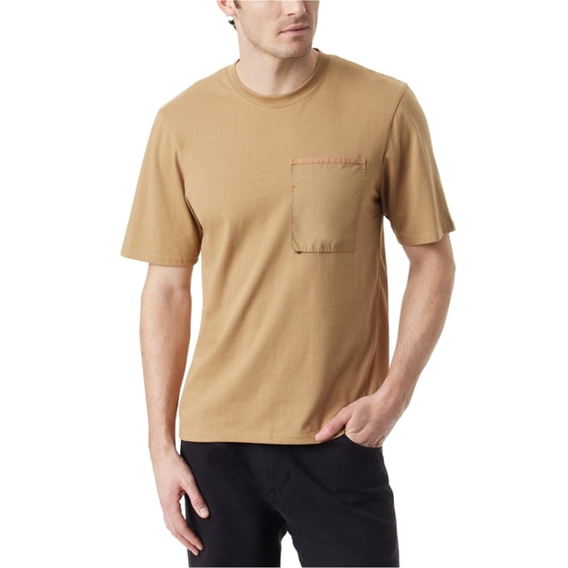 BASS OUTDOOR Mens Pocket Tee Basic T-Shirt, Brown, Large