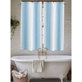 thumbnail image 7 of Bedroom Curtains 63 Inches length, Sky Blue White Window Treatment Curtain Drapes, Gradient Vertical Stripes Minimalist Rod Pocket Curtain Panels for Living Room Kitchen, 42"x63", 2 Panels, 7 of 7