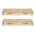 thumbnail image 4 of Kate and Laurel Havlock Modern Natural Floating Shelves, Set of 2, 18 x 8, Natural Wood, Mid-Century Bathroom and Kitchen Shelves for Storage and DisplayDecor, 4 of 9