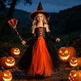 thumbnail image 2 of Little Girls Dresses Straps Mesh Child Sleeveless Cartoon Hallowmas Holiday With Hat Party Dress Girls Size 8-10T, 2 of 5