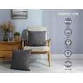 thumbnail image 3 of Set of 2 Linen Throw Pillow Case Square Decorative Farmhouse Burlap Cushion Case for Bed Couch Sofa Bench, 20 x 20 inch (50 cm), Dark Grey, 3 of 6