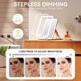 thumbnail image 4 of Rechargeable Travel Makeup Mirror Portable Travel Lighted Makeup Mirror with Color Modes Dimmable Compact Tabletop LED Vanity Mirror with Touch Screen, 4 of 9