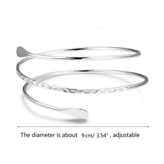 UNTERING Upper Arm Bracelet Metal Coil Swirl Shape Armband Cuff Fashion Simple Arm Bangle Armlet Adjustable for Women Girl