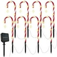 thumbnail image 2 of Solar Christmas Decorations Lights,Outdoor Set of 8 Solar Candy Cane Lights Pathway String Lights with Stars,Waterproof LED Garden Stakes Christmas Decor Gifts for Lawn Yard,Solar Candy Cane Lights, 2 of 6
