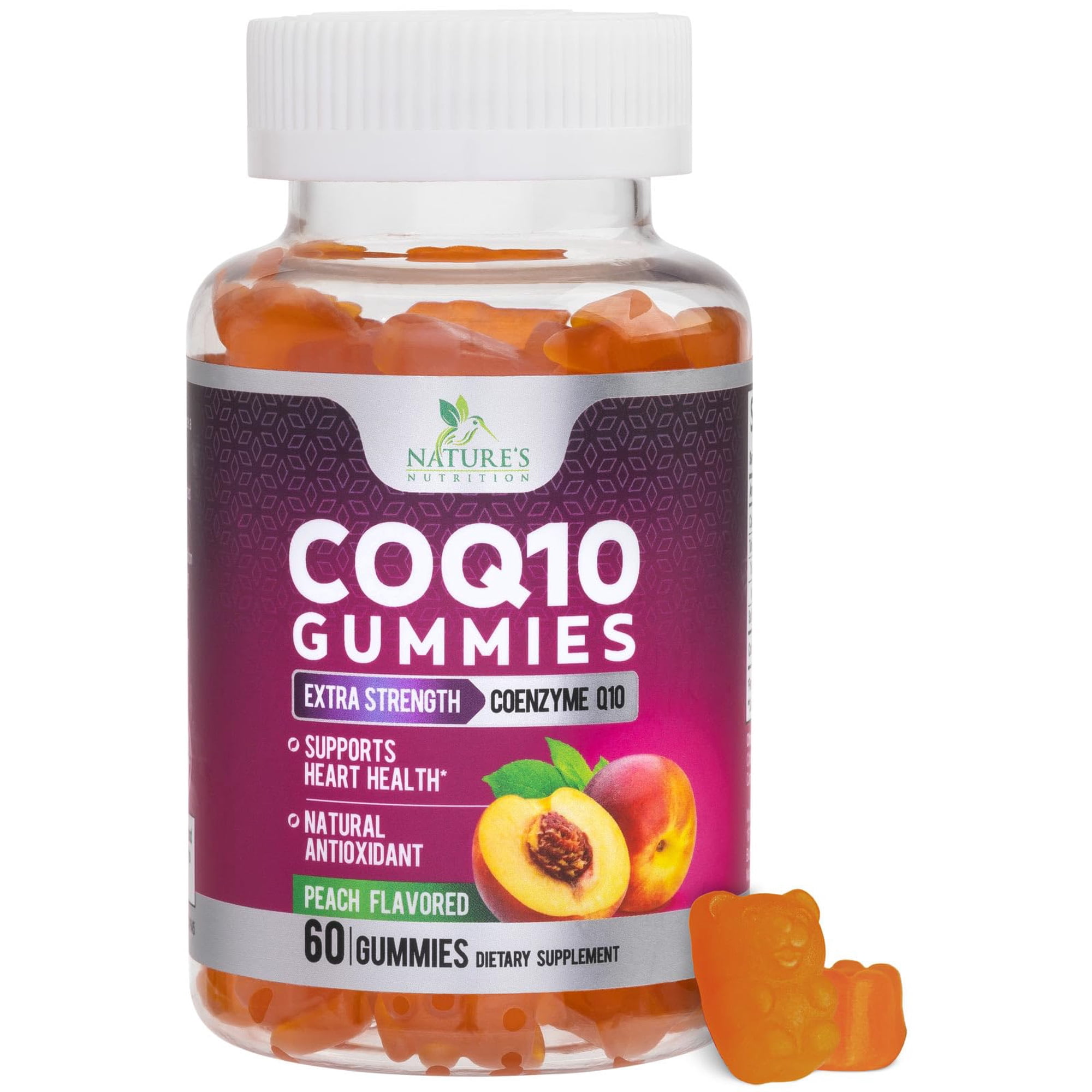 CoQ10 Gummies 100mg - 3X Strength Coenzyme Q10 - Ultra High Absorption, Antioxidant Supplements Support Heart Health & Energy Production - Nature's Coq 10 Vitamins Supplement - Vegan - 60 Gummies
