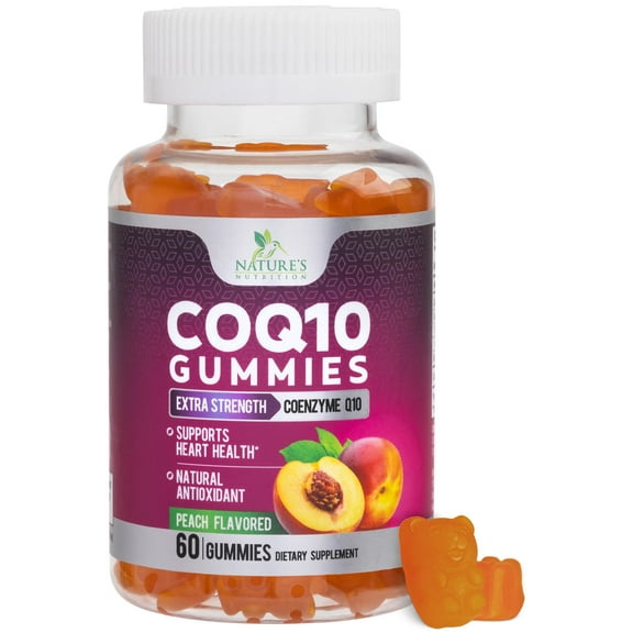 CoQ10 Gummies 100mg - 3X Strength, High Absorption, Antioxidant Supplement for Heart Health Support & Energy Production, Ultra Coenzyme Q10 Vitamins, Coq 10 Supplements, Non-GMO - 60 CoQ10 Gummies