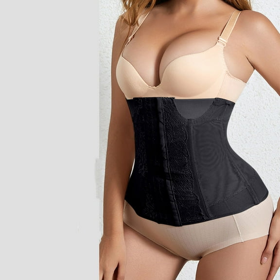 BLTIBY Postpartum Belly Binder for Women Adjustable Tummy Corset Shaping Belt Breathable Abdominal Support for Diastasis for Recovery and Active Lifestyle Black XL