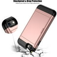thumbnail image 5 of iPhone SE Case 2022/iPhone SE 2020/7/8 Case with Card Holder Heavy Duty Protective Dual Layer Shockproof Hidden Card Slot Slim Wallet Case for iPhone SE 3rd/2nd/7/8-4.7''(Rose Gold), 5 of 13