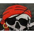 thumbnail image 3 of 12x18 Inches Pirate Flag Jolly Roger Red Bandana Skull Hat Boat Flag 12"x18" - Embroidered Pirates Flags with 2 Brass Grommets Outdoor Banner, 3 of 5