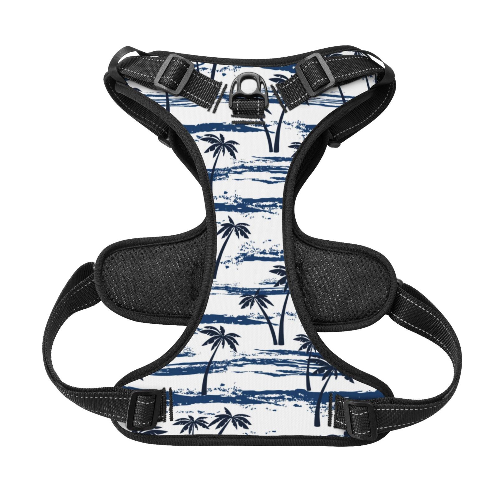 Kdxio Retro Coconut Tree Print No Pull Dog Harness Adjustable Reflective Oxford Easy Control Medium Large Dog Harness for Training and Everyday-Small