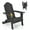 Black, variant on GVN Folding Adirondack Chair, Foldable Weather Resistant Patio Chair with Built-in Cup Holder-Gray, Modern Folding Adirondack Chair for Deck, Backyard, Garden