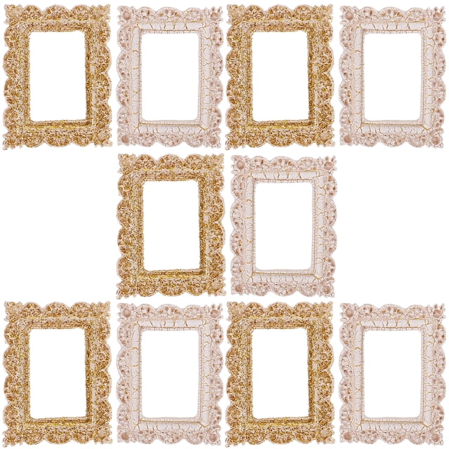 Mini Cadres Photo Rétro pour Décoration avec Matériau en Résine Couleur Assortie Étui de Téléphone Décor 10 Pcs