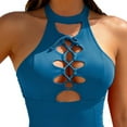 thumbnail image 5 of Ayolanni Cheeky Swimsuits for Women 2025 Blue Sheer One Piece Cutout Bandage Beach Monokinis Swim Tops for Women M, 5 of 5