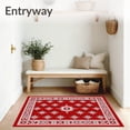 thumbnail image 3 of ODIKA 8'x10' Machine Washable Non-Slip Area Rug, Sparkling Nordic Semicircular Anti Slip Bath High Traffic Rug with Pad, Red, 617642, 3 of 8